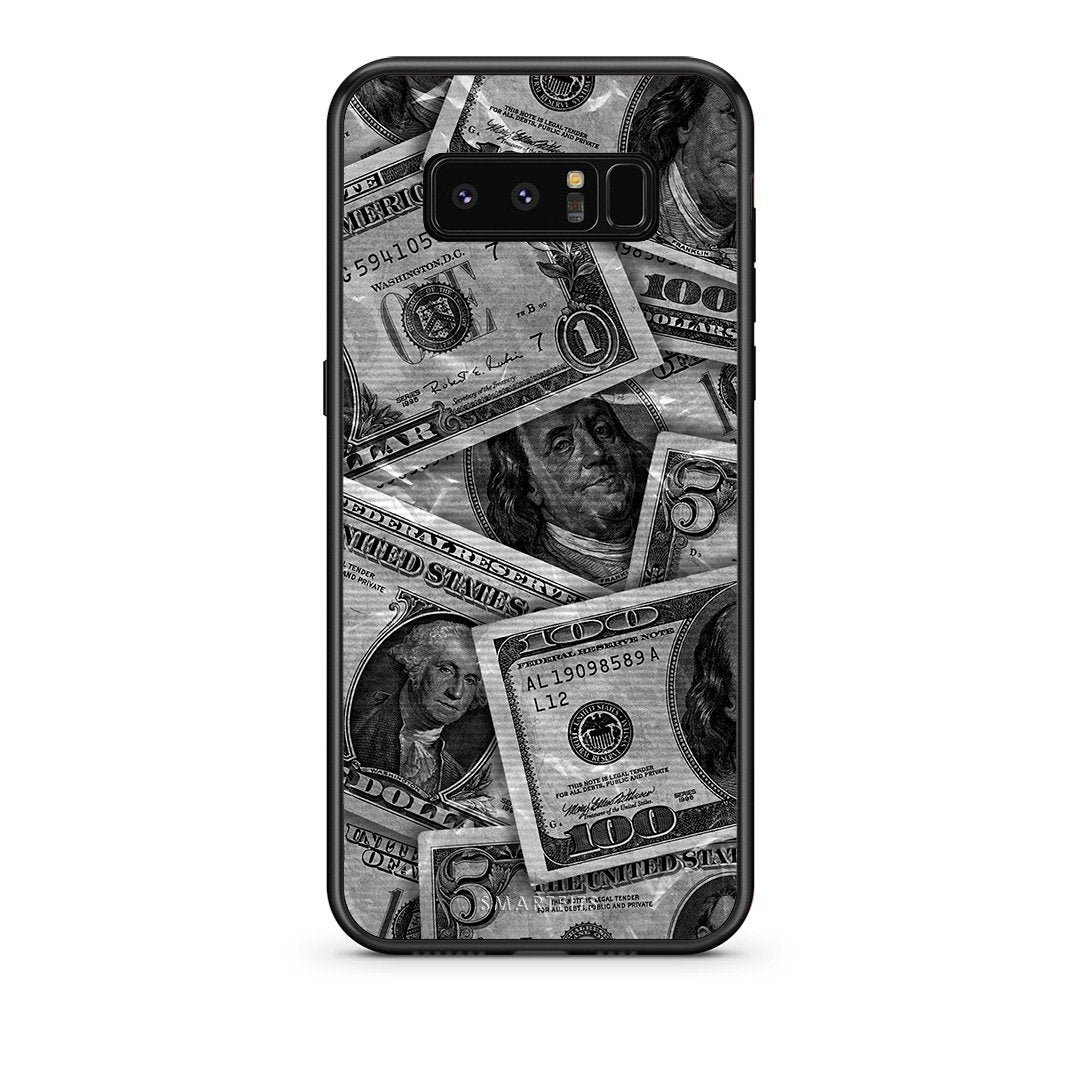samsung note 8 Money Dollars θήκη από τη Smartfits με σχέδιο στο πίσω μέρος και μαύρο περίβλημα | Smartphone case with colorful back and black bezels by Smartfits