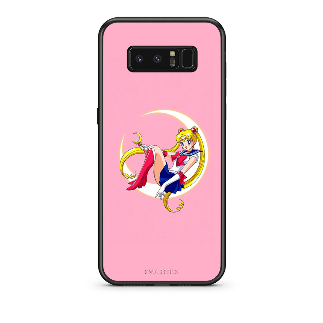 samsung note 8 Moon Girl θήκη από τη Smartfits με σχέδιο στο πίσω μέρος και μαύρο περίβλημα | Smartphone case with colorful back and black bezels by Smartfits