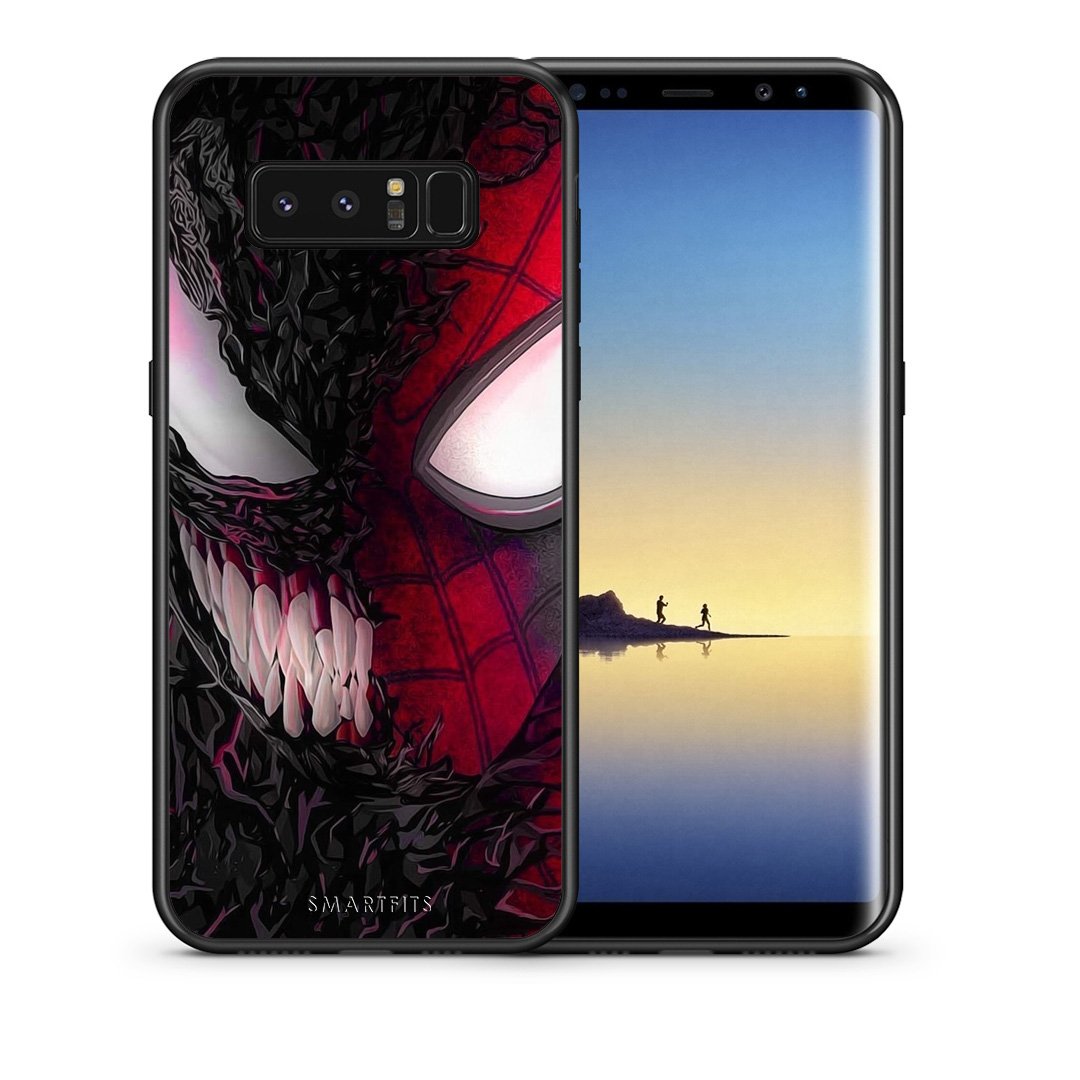 Θήκη Samsung Note 8 SpiderVenom PopArt από τη Smartfits με σχέδιο στο πίσω μέρος και μαύρο περίβλημα | Samsung Note 8 SpiderVenom PopArt case with colorful back and black bezels