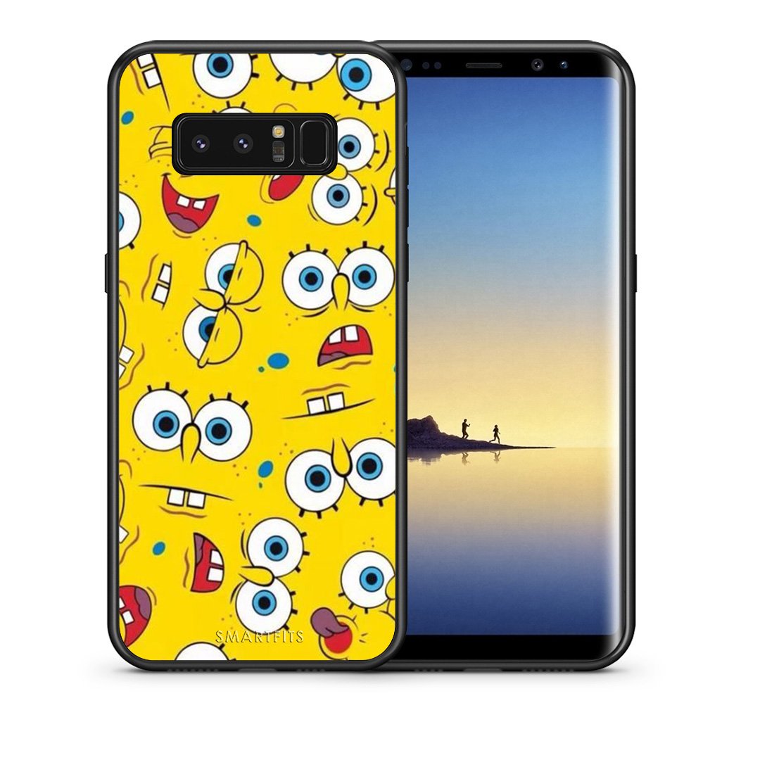 Θήκη Samsung Note 8 Sponge PopArt από τη Smartfits με σχέδιο στο πίσω μέρος και μαύρο περίβλημα | Samsung Note 8 Sponge PopArt case with colorful back and black bezels