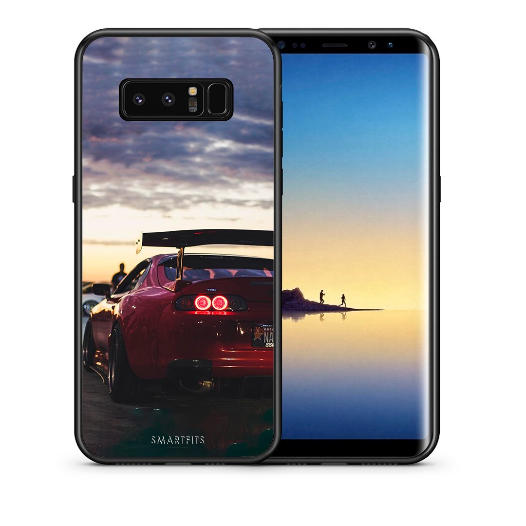 Θήκη Samsung Note 8 Racing Supra από τη Smartfits με σχέδιο στο πίσω μέρος και μαύρο περίβλημα | Samsung Note 8 Racing Supra case with colorful back and black bezels