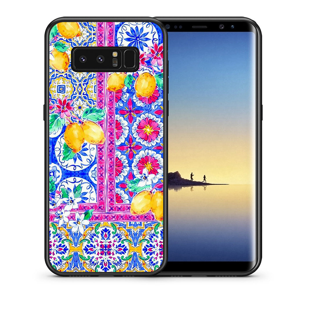 Θήκη Samsung Note 8 Retro Spring από τη Smartfits με σχέδιο στο πίσω μέρος και μαύρο περίβλημα | Samsung Note 8 Retro Spring case with colorful back and black bezels