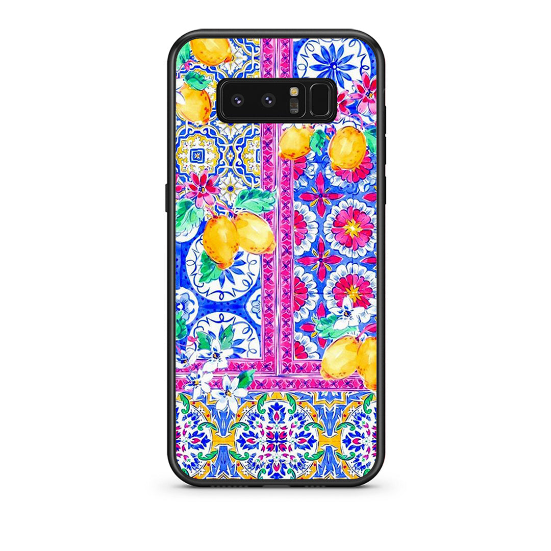 samsung note 8 Retro Spring θήκη από τη Smartfits με σχέδιο στο πίσω μέρος και μαύρο περίβλημα | Smartphone case with colorful back and black bezels by Smartfits