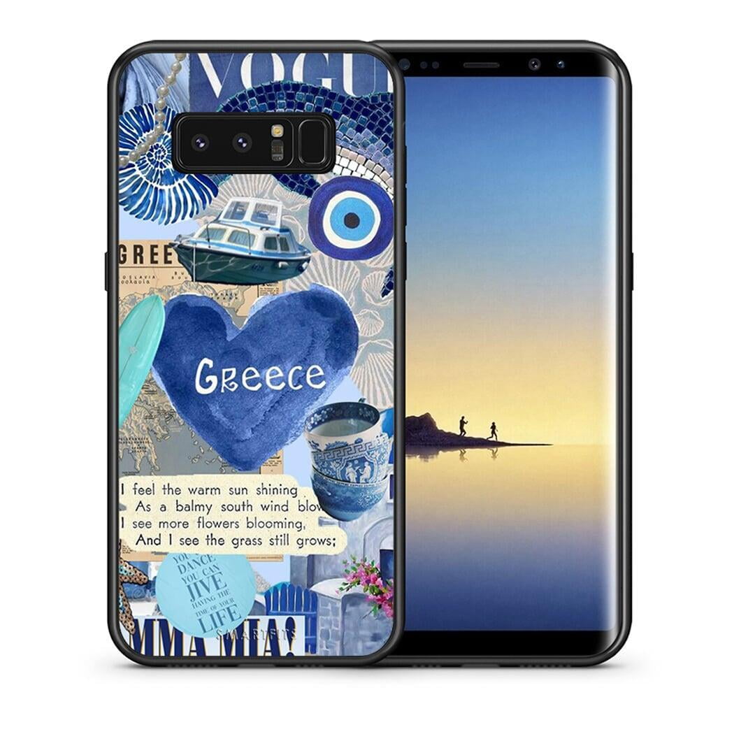 Θήκη Samsung Note 8 Summer In Greece από τη Smartfits με σχέδιο στο πίσω μέρος και μαύρο περίβλημα | Samsung Note 8 Summer In Greece case with colorful back and black bezels