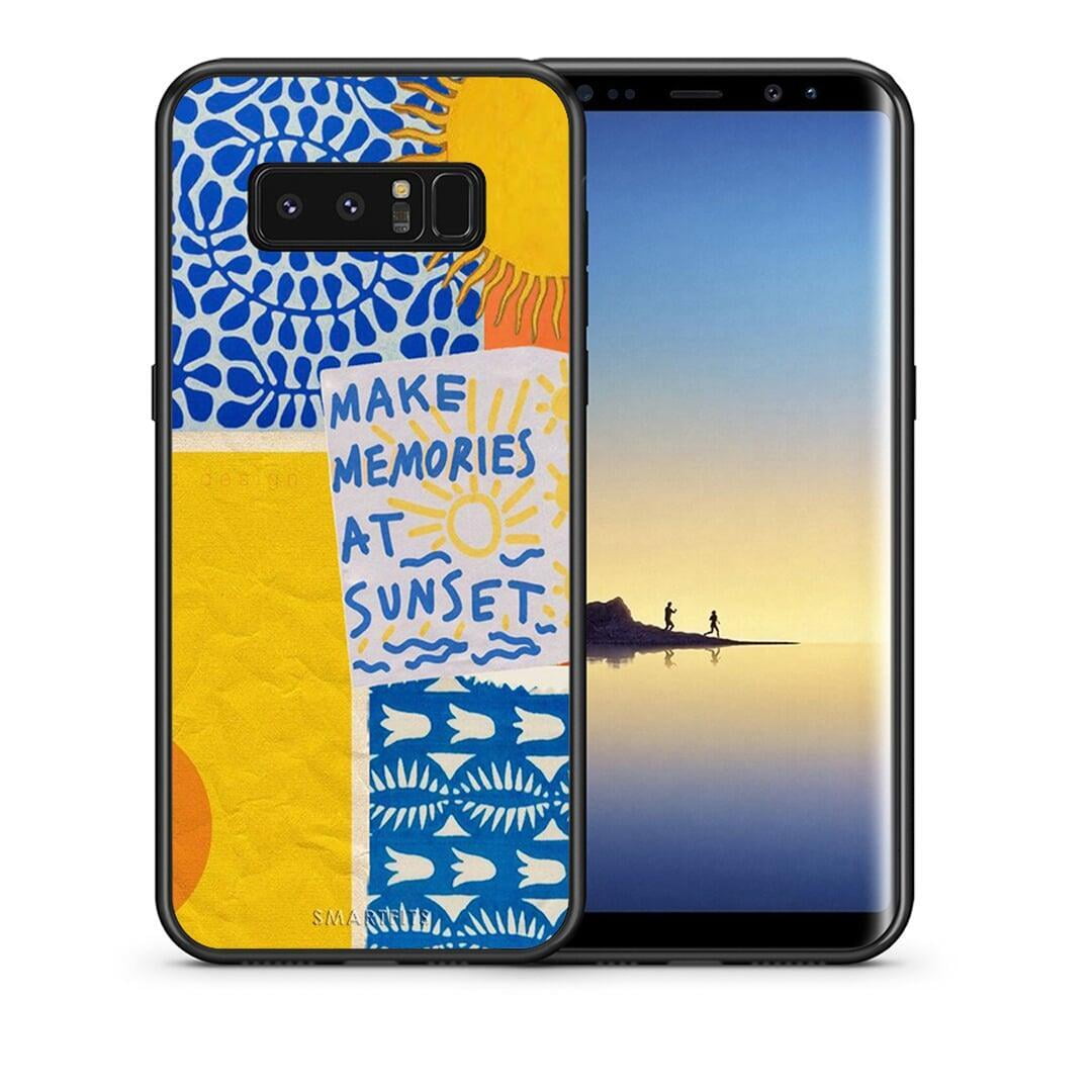 Θήκη Samsung Note 8 Sunset Memories από τη Smartfits με σχέδιο στο πίσω μέρος και μαύρο περίβλημα | Samsung Note 8 Sunset Memories case with colorful back and black bezels