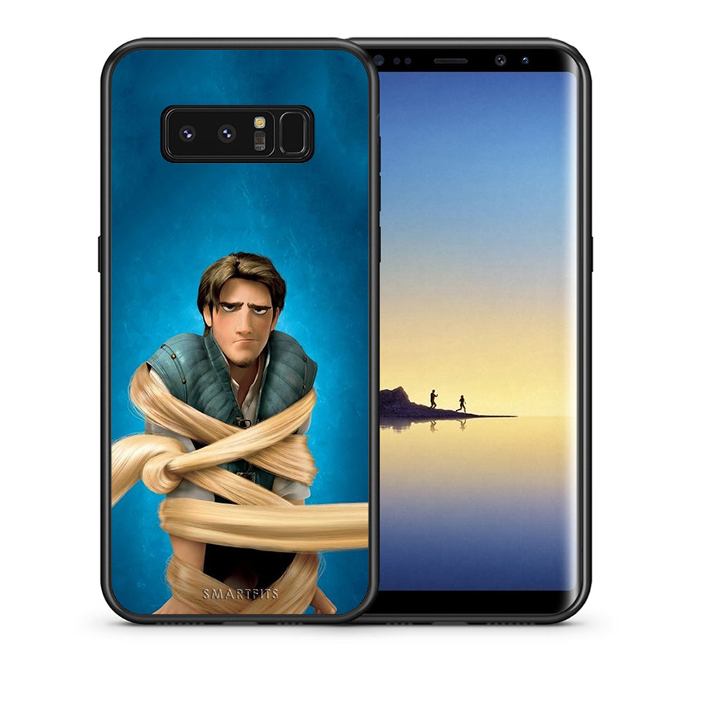 Θήκη Αγίου Βαλεντίνου Samsung Note 8 Tangled 1 από τη Smartfits με σχέδιο στο πίσω μέρος και μαύρο περίβλημα | Samsung Note 8 Tangled 1 case with colorful back and black bezels