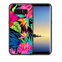 Thumbnail for Θήκη Samsung Note 8 Tropical Flowers από τη Smartfits με σχέδιο στο πίσω μέρος και μαύρο περίβλημα | Samsung Note 8 Tropical Flowers case with colorful back and black bezels