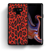 Thumbnail for Θήκη Samsung Note 9 Red Leopard Animal από τη Smartfits με σχέδιο στο πίσω μέρος και μαύρο περίβλημα | Samsung Note 9 Red Leopard Animal case with colorful back and black bezels