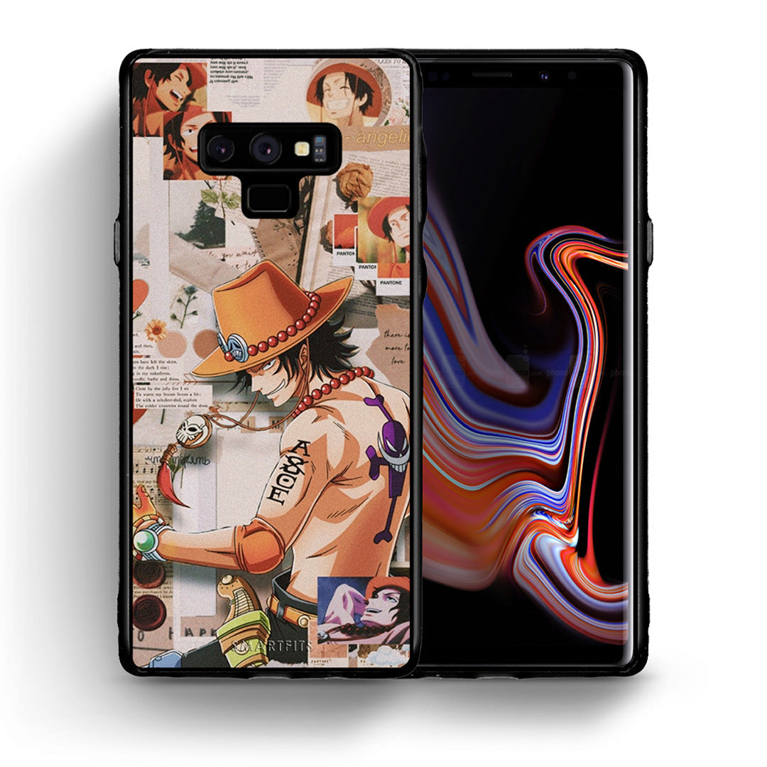 Θήκη Samsung Note 9 Anime Collage από τη Smartfits με σχέδιο στο πίσω μέρος και μαύρο περίβλημα | Samsung Note 9 Anime Collage case with colorful back and black bezels