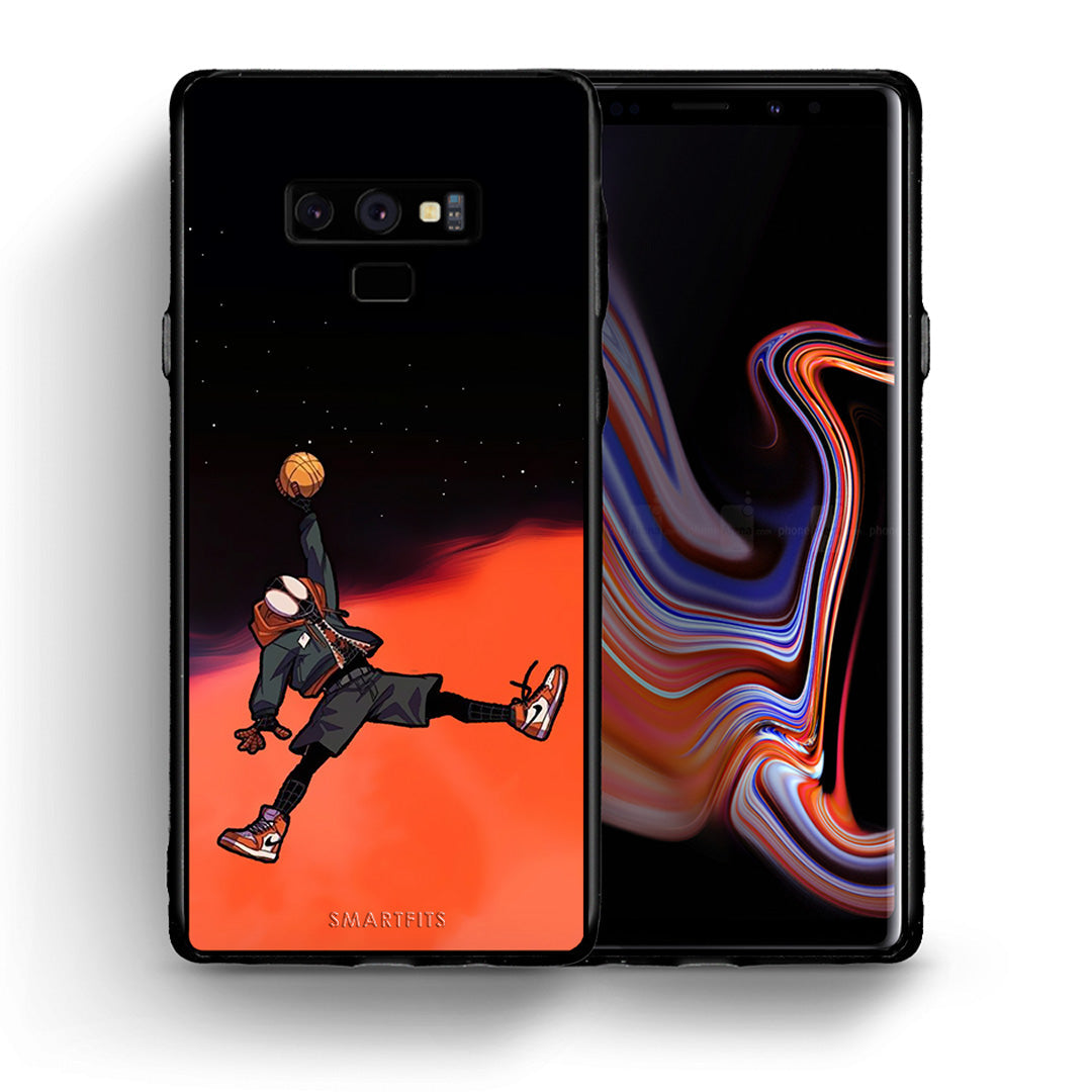 Θήκη Samsung Note 9 Basketball Hero από τη Smartfits με σχέδιο στο πίσω μέρος και μαύρο περίβλημα | Samsung Note 9 Basketball Hero case with colorful back and black bezels