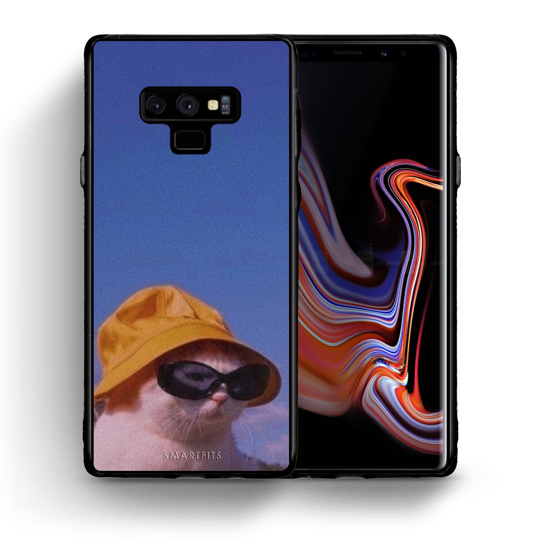 Θήκη Samsung Note 9 Cat Diva από τη Smartfits με σχέδιο στο πίσω μέρος και μαύρο περίβλημα | Samsung Note 9 Cat Diva case with colorful back and black bezels