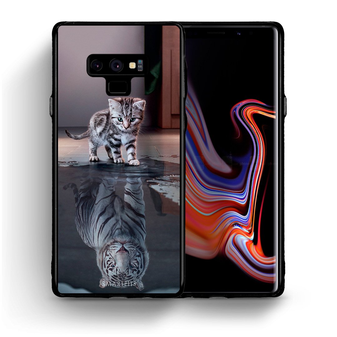 Θήκη Samsung Note 9 Tiger Cute από τη Smartfits με σχέδιο στο πίσω μέρος και μαύρο περίβλημα | Samsung Note 9 Tiger Cute case with colorful back and black bezels