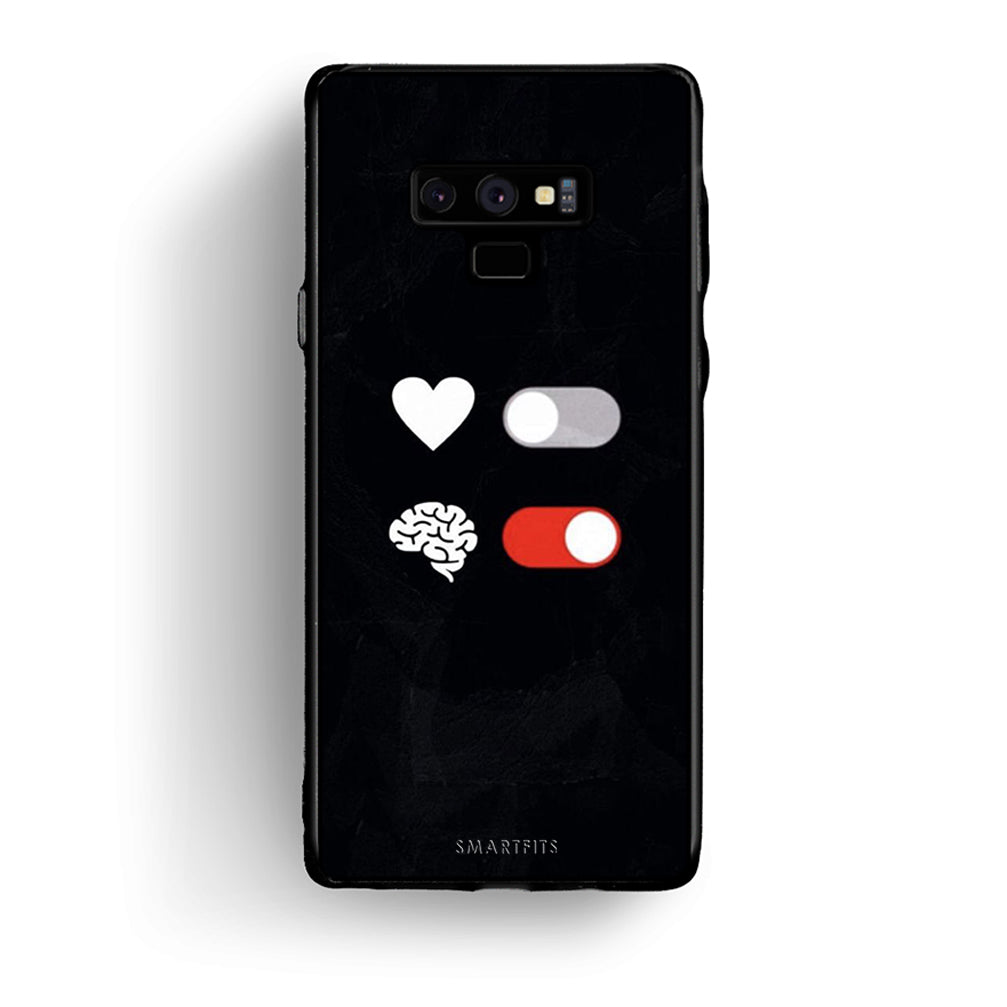 samsung note 9 Heart Vs Brain Θήκη Αγίου Βαλεντίνου από τη Smartfits με σχέδιο στο πίσω μέρος και μαύρο περίβλημα | Smartphone case with colorful back and black bezels by Smartfits