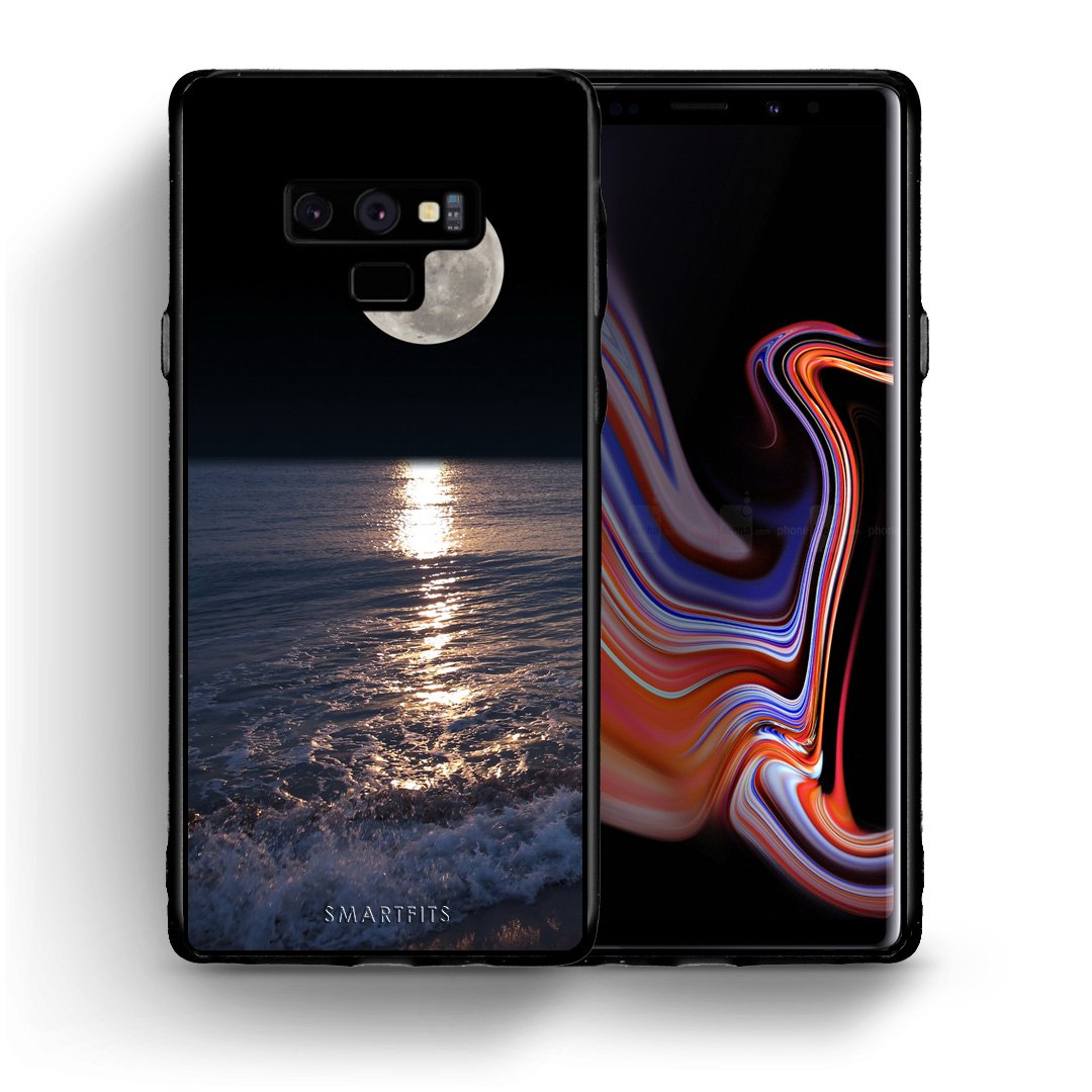 Θήκη Samsung Note 9 Moon Landscape από τη Smartfits με σχέδιο στο πίσω μέρος και μαύρο περίβλημα | Samsung Note 9 Moon Landscape case with colorful back and black bezels