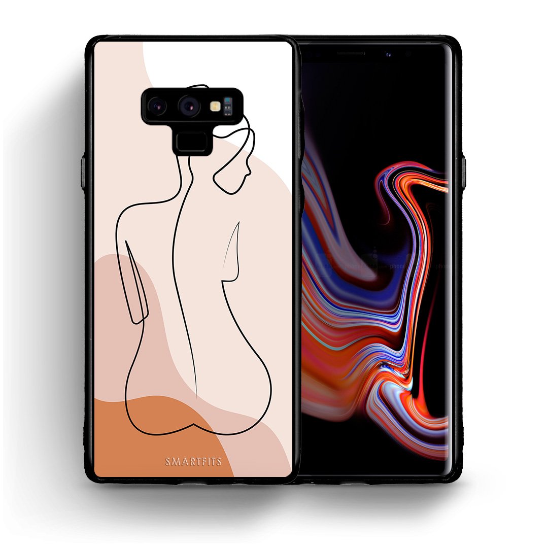 Θήκη Samsung Note 9 LineArt Woman από τη Smartfits με σχέδιο στο πίσω μέρος και μαύρο περίβλημα | Samsung Note 9 LineArt Woman case with colorful back and black bezels