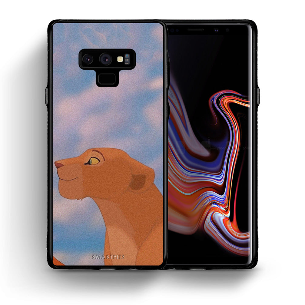 Θήκη Αγίου Βαλεντίνου Samsung Note 9 Lion Love 2 από τη Smartfits με σχέδιο στο πίσω μέρος και μαύρο περίβλημα | Samsung Note 9 Lion Love 2 case with colorful back and black bezels