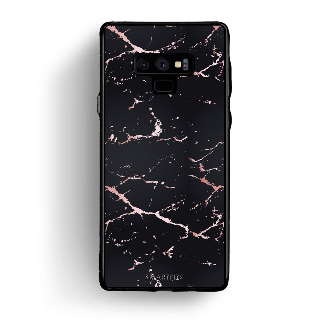 4 - samsung galaxy note 9 Black Rosegold Marble case, cover, bumper