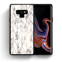Thumbnail for Θήκη Samsung Note 9 Gold Geometric Marble από τη Smartfits με σχέδιο στο πίσω μέρος και μαύρο περίβλημα | Samsung Note 9 Gold Geometric Marble case with colorful back and black bezels