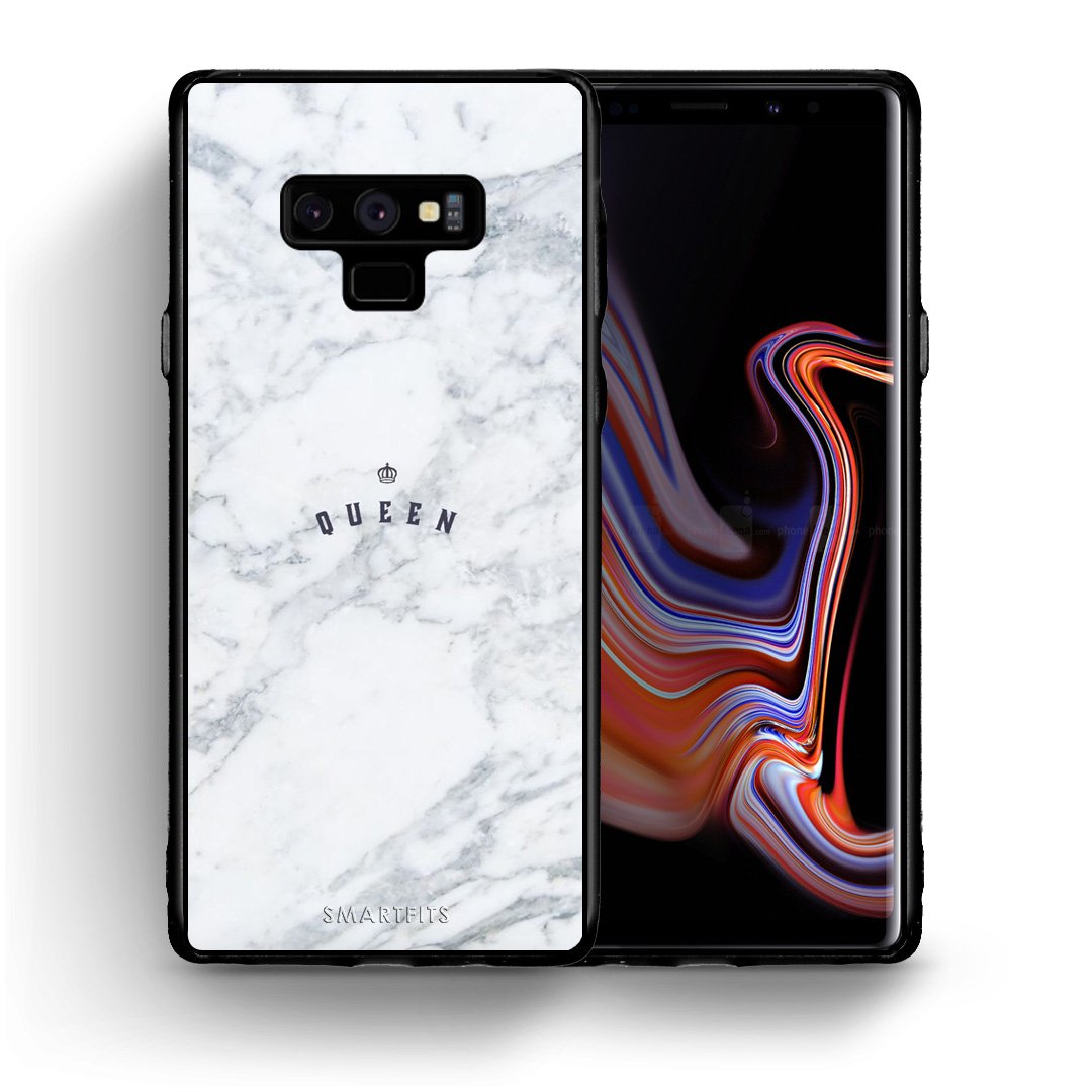 Θήκη Samsung Note 9 Queen Marble από τη Smartfits με σχέδιο στο πίσω μέρος και μαύρο περίβλημα | Samsung Note 9 Queen Marble case with colorful back and black bezels