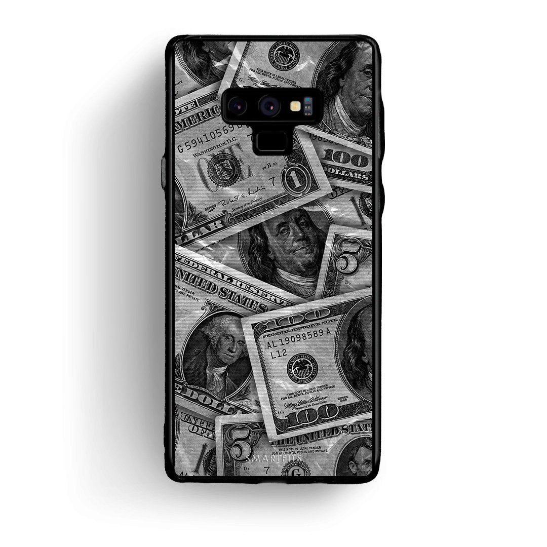 samsung note 9 Money Dollars θήκη από τη Smartfits με σχέδιο στο πίσω μέρος και μαύρο περίβλημα | Smartphone case with colorful back and black bezels by Smartfits