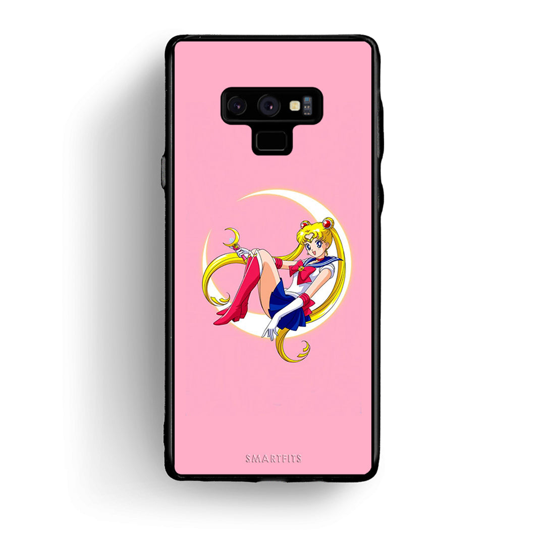 samsung note 9 Moon Girl θήκη από τη Smartfits με σχέδιο στο πίσω μέρος και μαύρο περίβλημα | Smartphone case with colorful back and black bezels by Smartfits