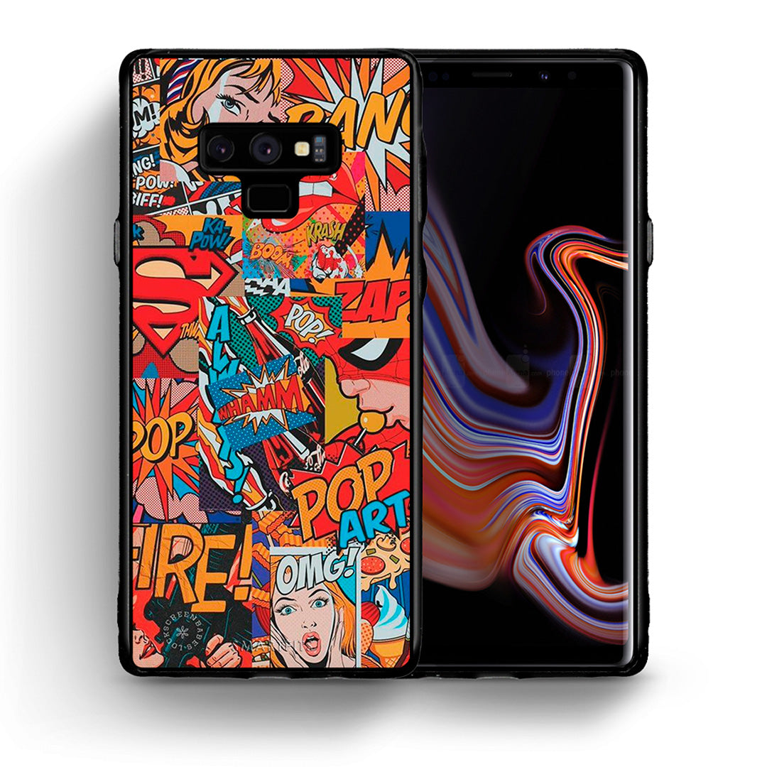 Θήκη Samsung Note 9 PopArt OMG από τη Smartfits με σχέδιο στο πίσω μέρος και μαύρο περίβλημα | Samsung Note 9 PopArt OMG case with colorful back and black bezels