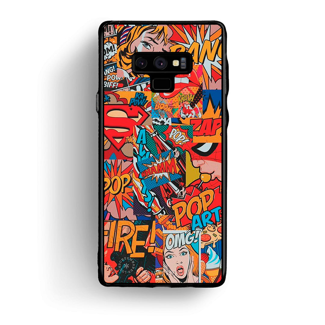 samsung note 9 PopArt OMG θήκη από τη Smartfits με σχέδιο στο πίσω μέρος και μαύρο περίβλημα | Smartphone case with colorful back and black bezels by Smartfits