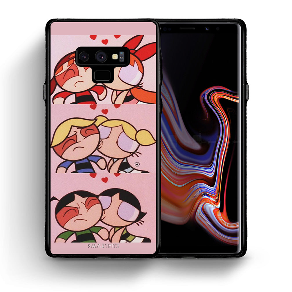 Θήκη Αγίου Βαλεντίνου Samsung Note 9 Puff Love από τη Smartfits με σχέδιο στο πίσω μέρος και μαύρο περίβλημα | Samsung Note 9 Puff Love case with colorful back and black bezels