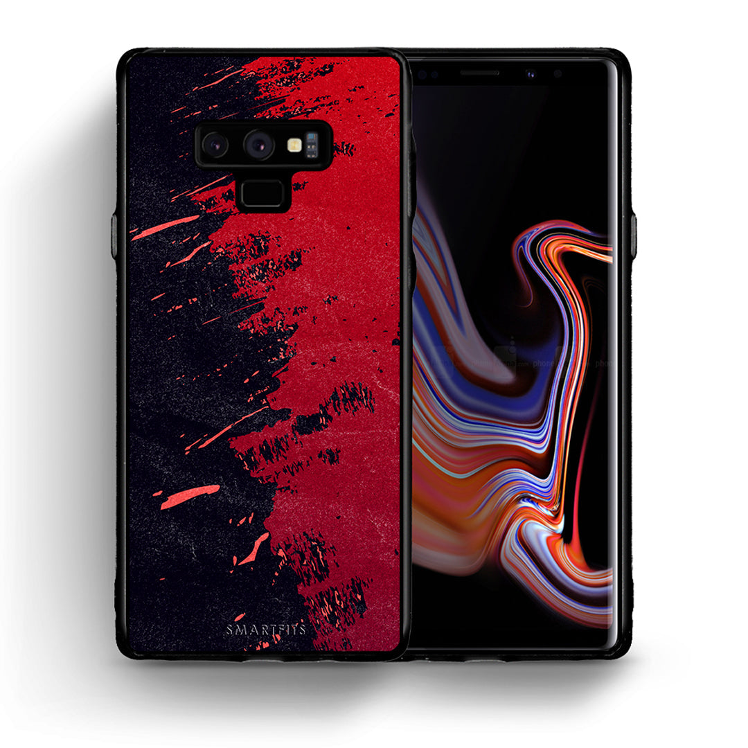 Θήκη Αγίου Βαλεντίνου Samsung Note 9 Red Paint από τη Smartfits με σχέδιο στο πίσω μέρος και μαύρο περίβλημα | Samsung Note 9 Red Paint case with colorful back and black bezels