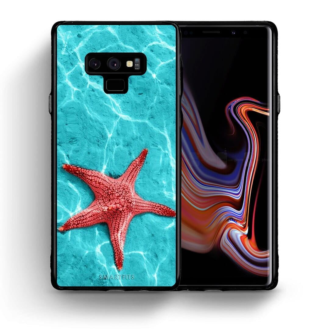Θήκη Samsung Note 9 Red Starfish από τη Smartfits με σχέδιο στο πίσω μέρος και μαύρο περίβλημα | Samsung Note 9 Red Starfish case with colorful back and black bezels