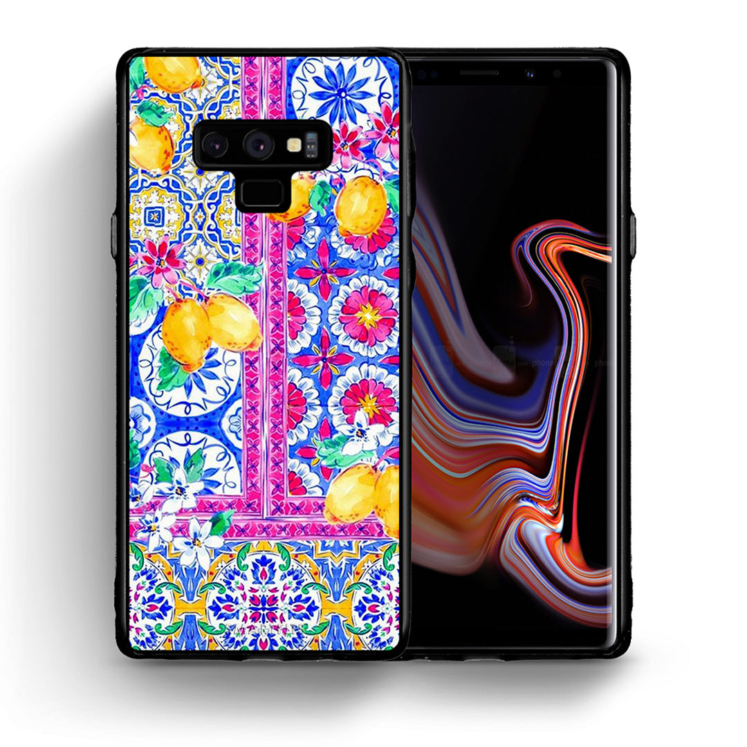 Θήκη Samsung Note 9 Retro Spring από τη Smartfits με σχέδιο στο πίσω μέρος και μαύρο περίβλημα | Samsung Note 9 Retro Spring case with colorful back and black bezels