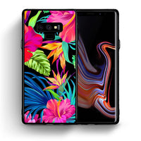 Thumbnail for Θήκη Samsung Note 9 Tropical Flowers από τη Smartfits με σχέδιο στο πίσω μέρος και μαύρο περίβλημα | Samsung Note 9 Tropical Flowers case with colorful back and black bezels