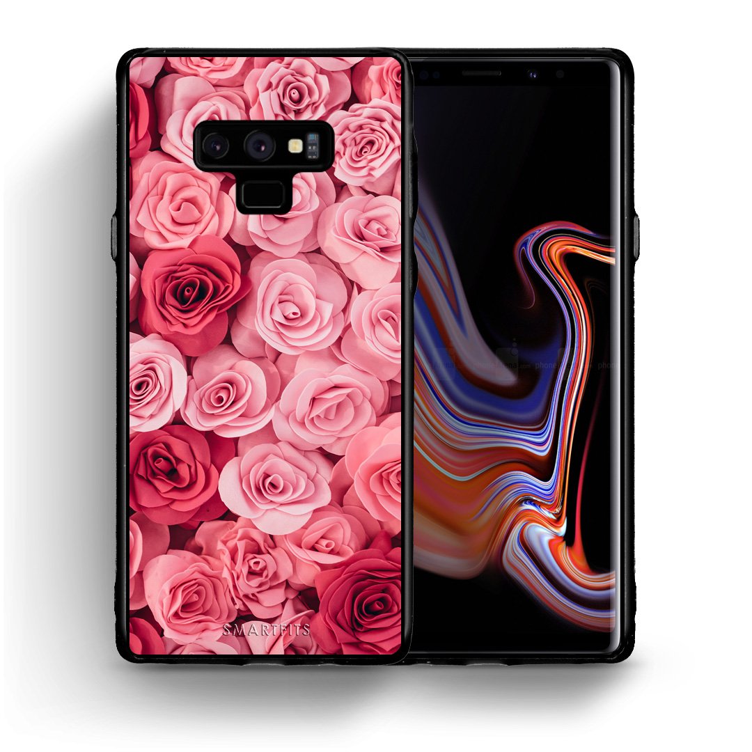 Θήκη Samsung Note 9 RoseGarden Valentine από τη Smartfits με σχέδιο στο πίσω μέρος και μαύρο περίβλημα | Samsung Note 9 RoseGarden Valentine case with colorful back and black bezels