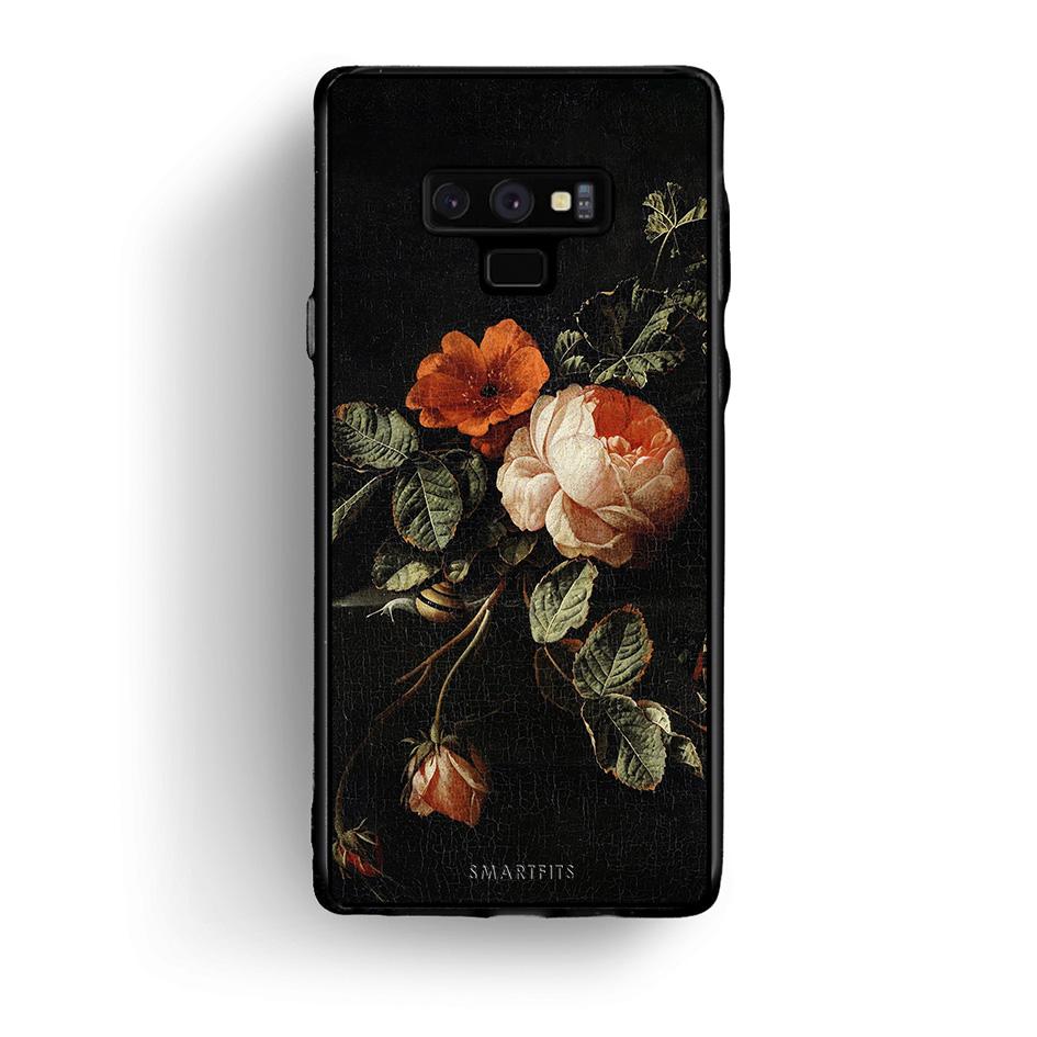 samsung note 9 Vintage Roses θήκη από τη Smartfits με σχέδιο στο πίσω μέρος και μαύρο περίβλημα | Smartphone case with colorful back and black bezels by Smartfits