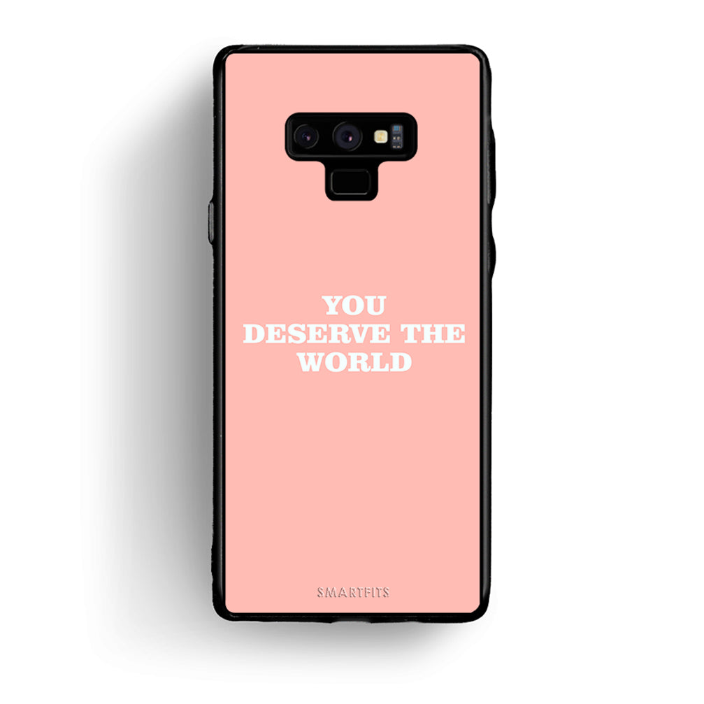 samsung note 9 You Deserve The World Θήκη Αγίου Βαλεντίνου από τη Smartfits με σχέδιο στο πίσω μέρος και μαύρο περίβλημα | Smartphone case with colorful back and black bezels by Smartfits