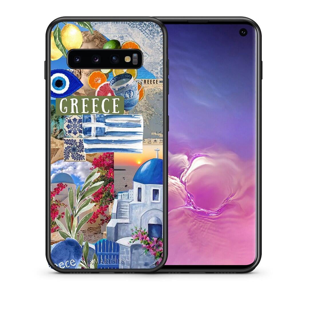 Θήκη Samsung S10+ All Greek από τη Smartfits με σχέδιο στο πίσω μέρος και μαύρο περίβλημα | Samsung S10+ All Greek case with colorful back and black bezels