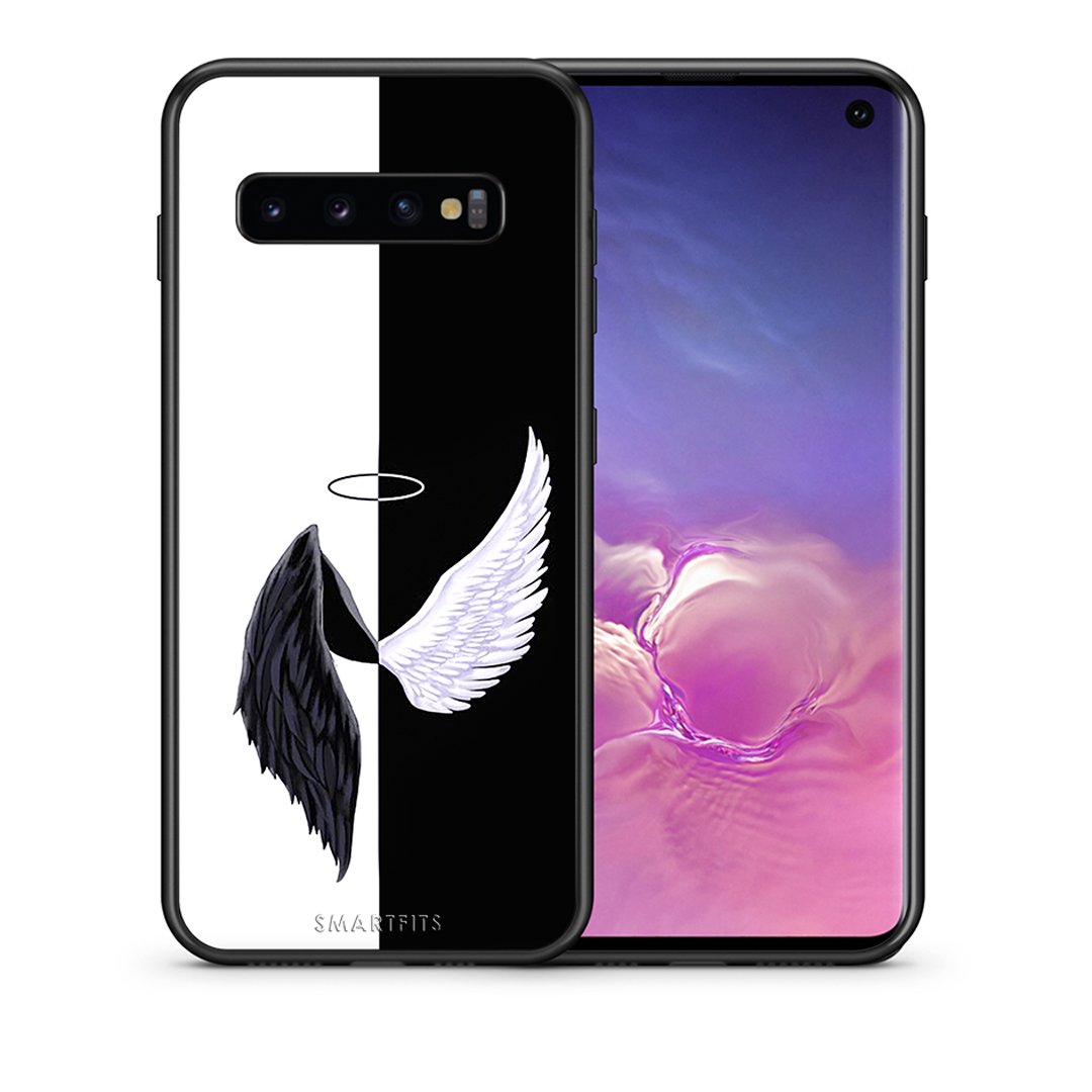 Θήκη Samsung S10+ Angels Demons από τη Smartfits με σχέδιο στο πίσω μέρος και μαύρο περίβλημα | Samsung S10+ Angels Demons case with colorful back and black bezels