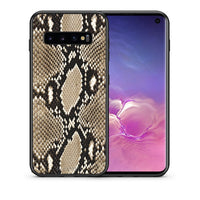 Thumbnail for Θήκη Samsung S10 Fashion Snake Animal από τη Smartfits με σχέδιο στο πίσω μέρος και μαύρο περίβλημα | Samsung S10 Fashion Snake Animal case with colorful back and black bezels