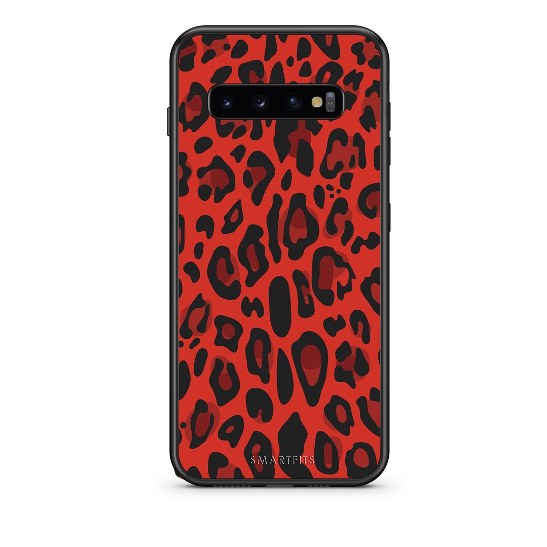 4 - samsung galaxy s10 Red Leopard Animal case, cover, bumper