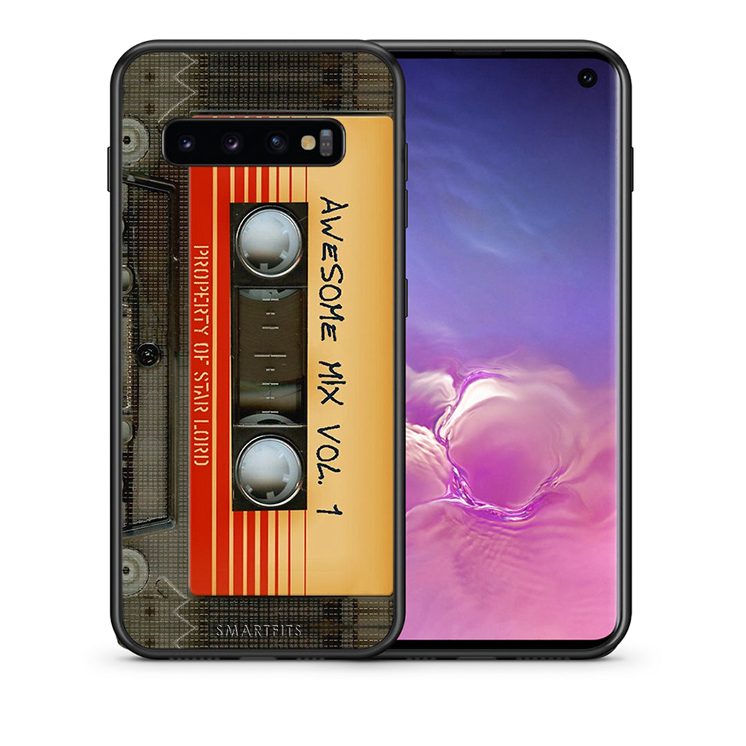 Θήκη Samsung S10 Awesome Mix από τη Smartfits με σχέδιο στο πίσω μέρος και μαύρο περίβλημα | Samsung S10 Awesome Mix case with colorful back and black bezels