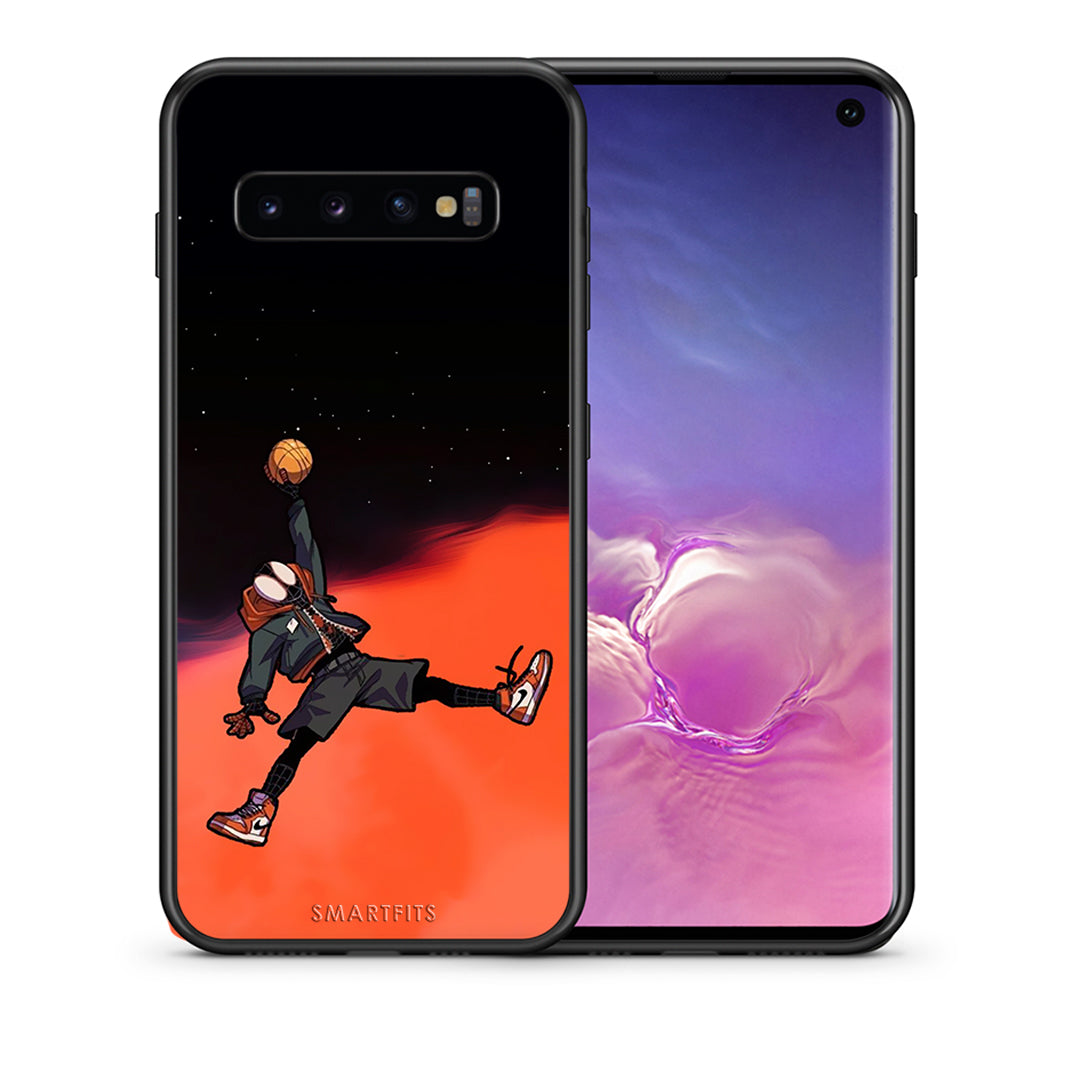 Θήκη Samsung S10+ Basketball Hero από τη Smartfits με σχέδιο στο πίσω μέρος και μαύρο περίβλημα | Samsung S10+ Basketball Hero case with colorful back and black bezels
