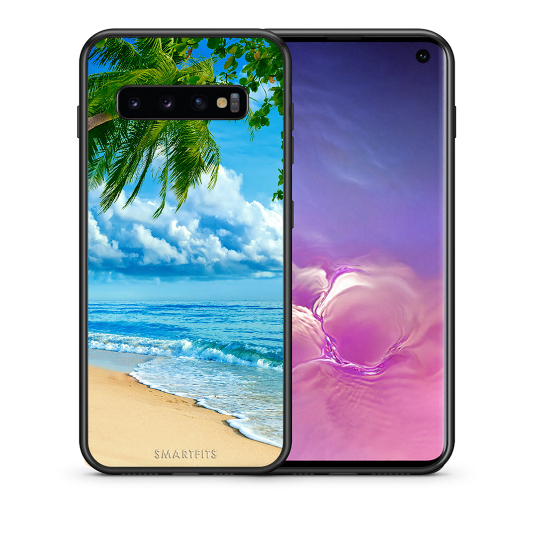 Θήκη Samsung S10+ Beautiful Beach από τη Smartfits με σχέδιο στο πίσω μέρος και μαύρο περίβλημα | Samsung S10+ Beautiful Beach case with colorful back and black bezels