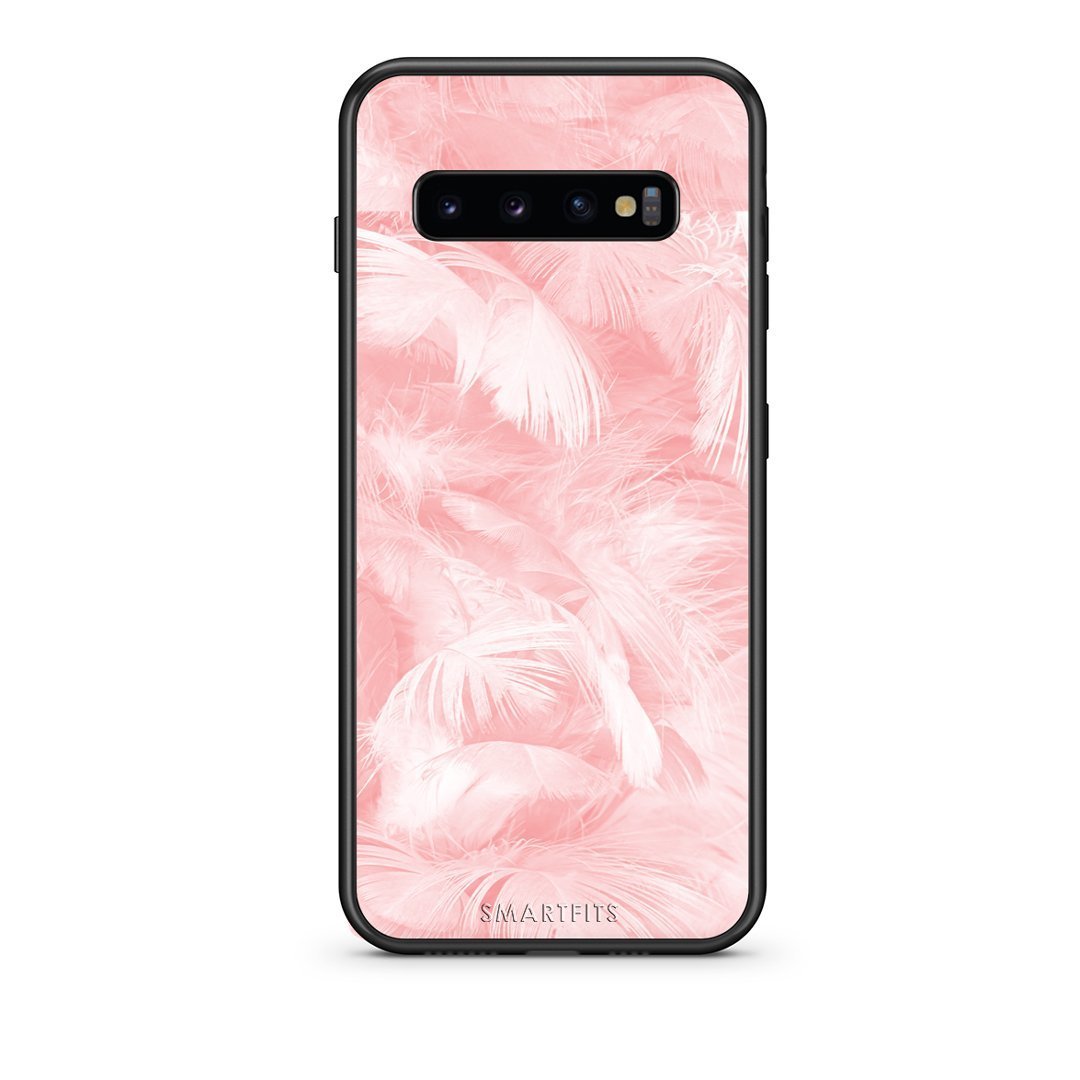 33 - samsung galaxy s10  Pink Feather Boho case, cover, bumper