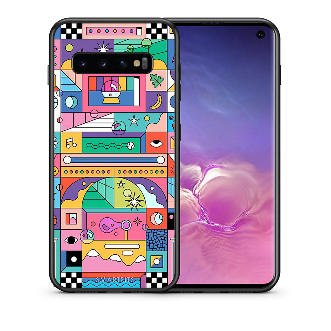 Θήκη Samsung S10+ Bubbles Soap από τη Smartfits με σχέδιο στο πίσω μέρος και μαύρο περίβλημα | Samsung S10+ Bubbles Soap case with colorful back and black bezels