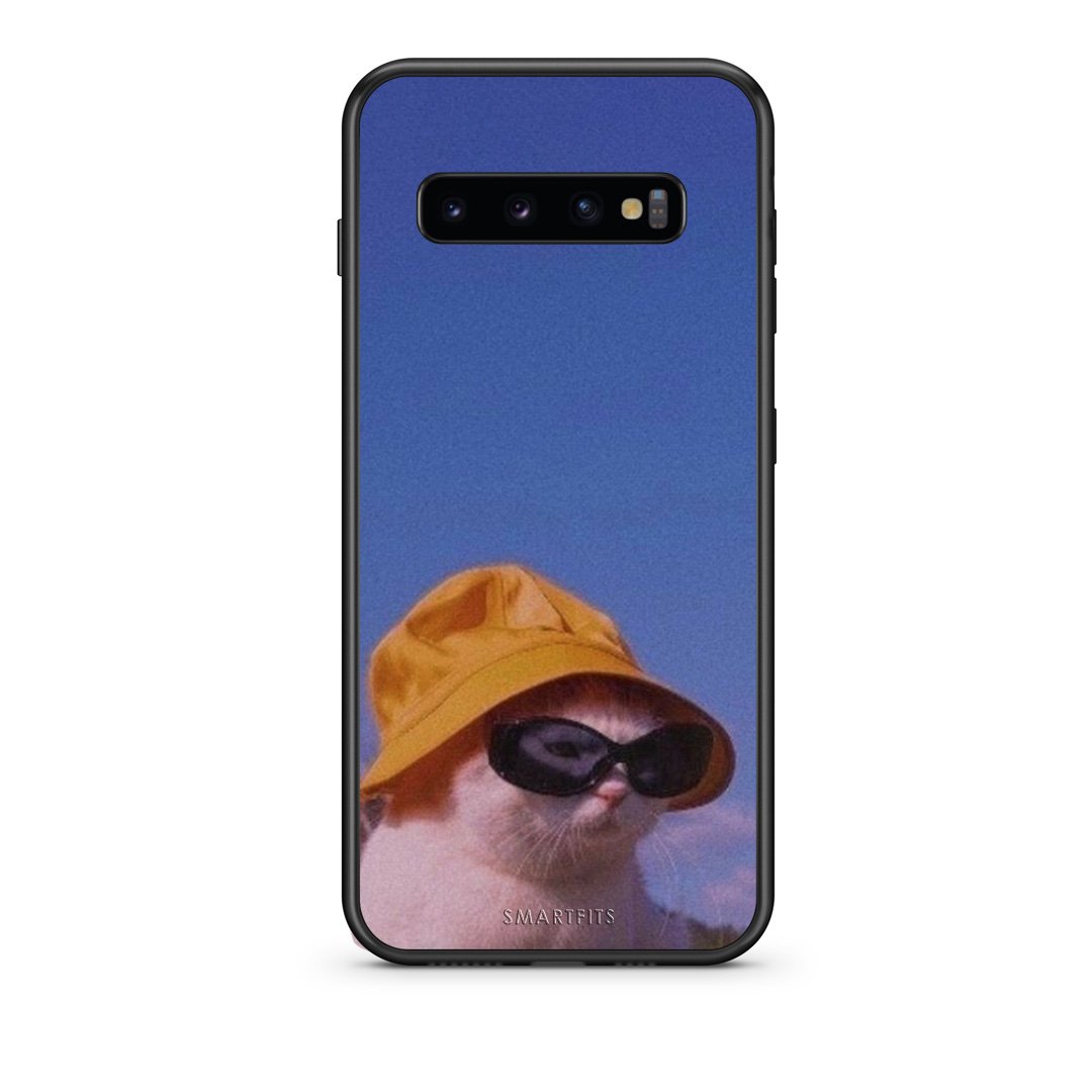 samsung s10 plus Cat Diva θήκη από τη Smartfits με σχέδιο στο πίσω μέρος και μαύρο περίβλημα | Smartphone case with colorful back and black bezels by Smartfits