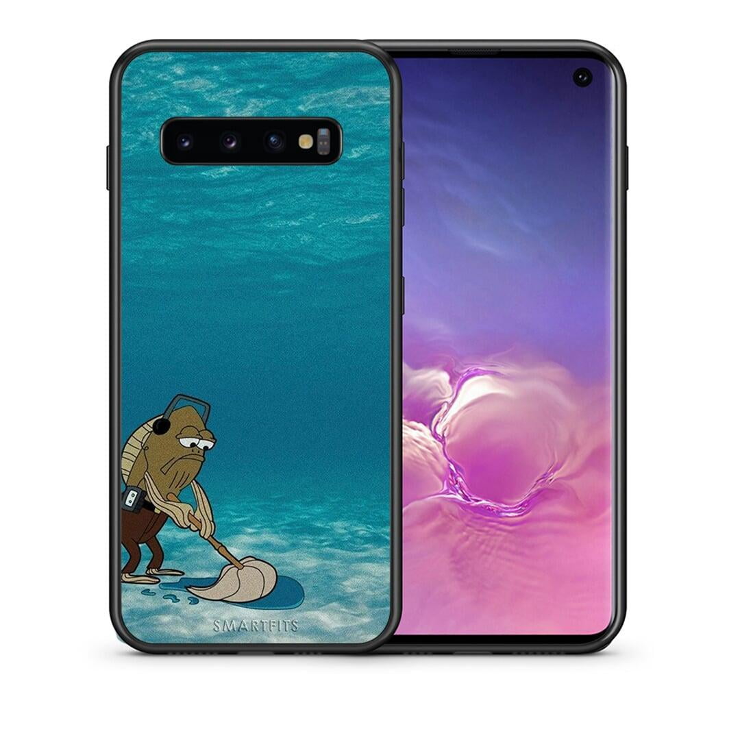 Θήκη Samsung S10 Clean The Ocean από τη Smartfits με σχέδιο στο πίσω μέρος και μαύρο περίβλημα | Samsung S10 Clean The Ocean case with colorful back and black bezels