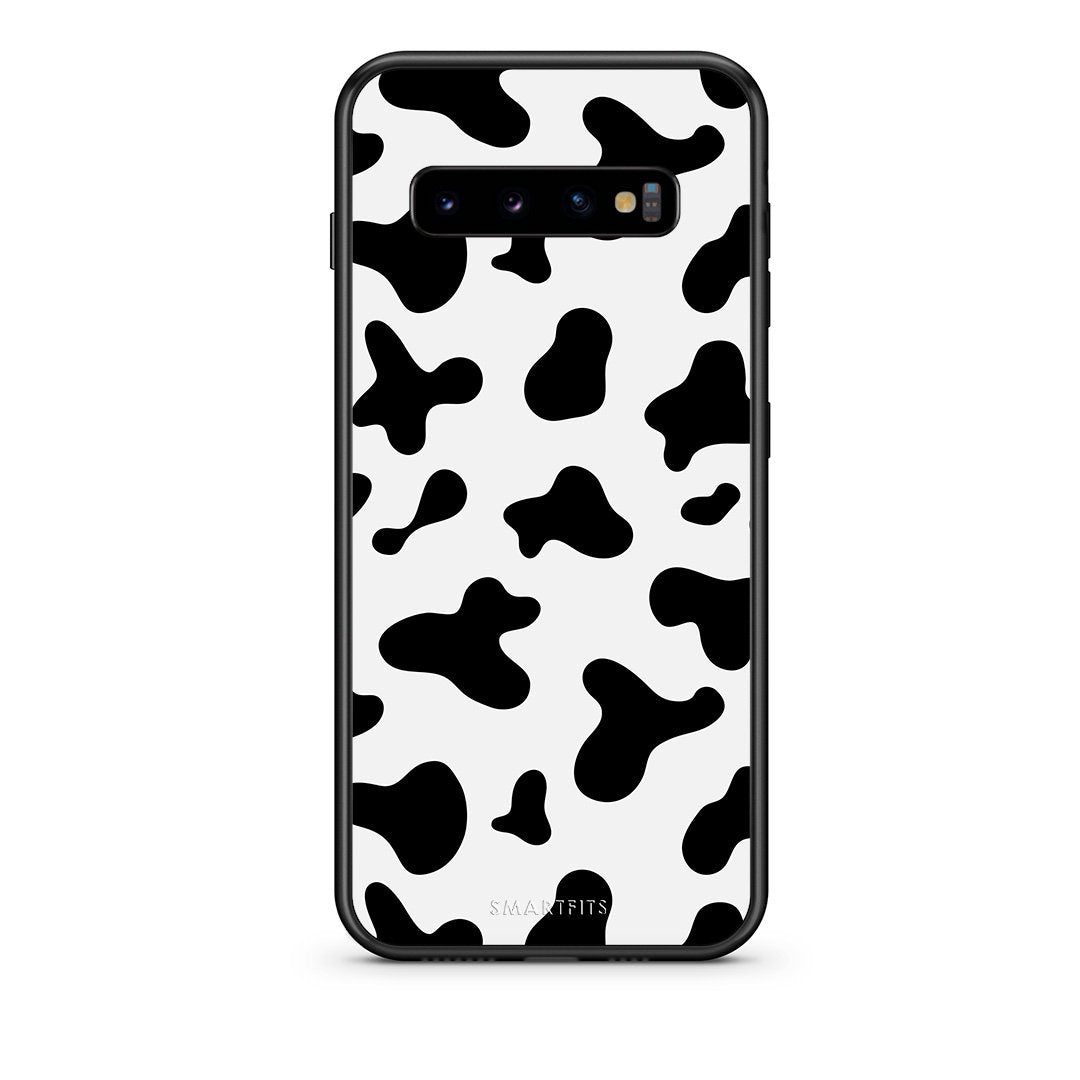 samsung s10 plus Cow Print θήκη από τη Smartfits με σχέδιο στο πίσω μέρος και μαύρο περίβλημα | Smartphone case with colorful back and black bezels by Smartfits