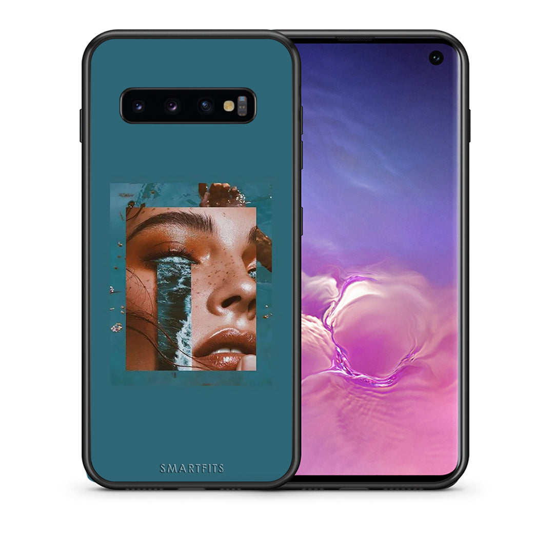 Θήκη Samsung S10+ Cry An Ocean από τη Smartfits με σχέδιο στο πίσω μέρος και μαύρο περίβλημα | Samsung S10+ Cry An Ocean case with colorful back and black bezels