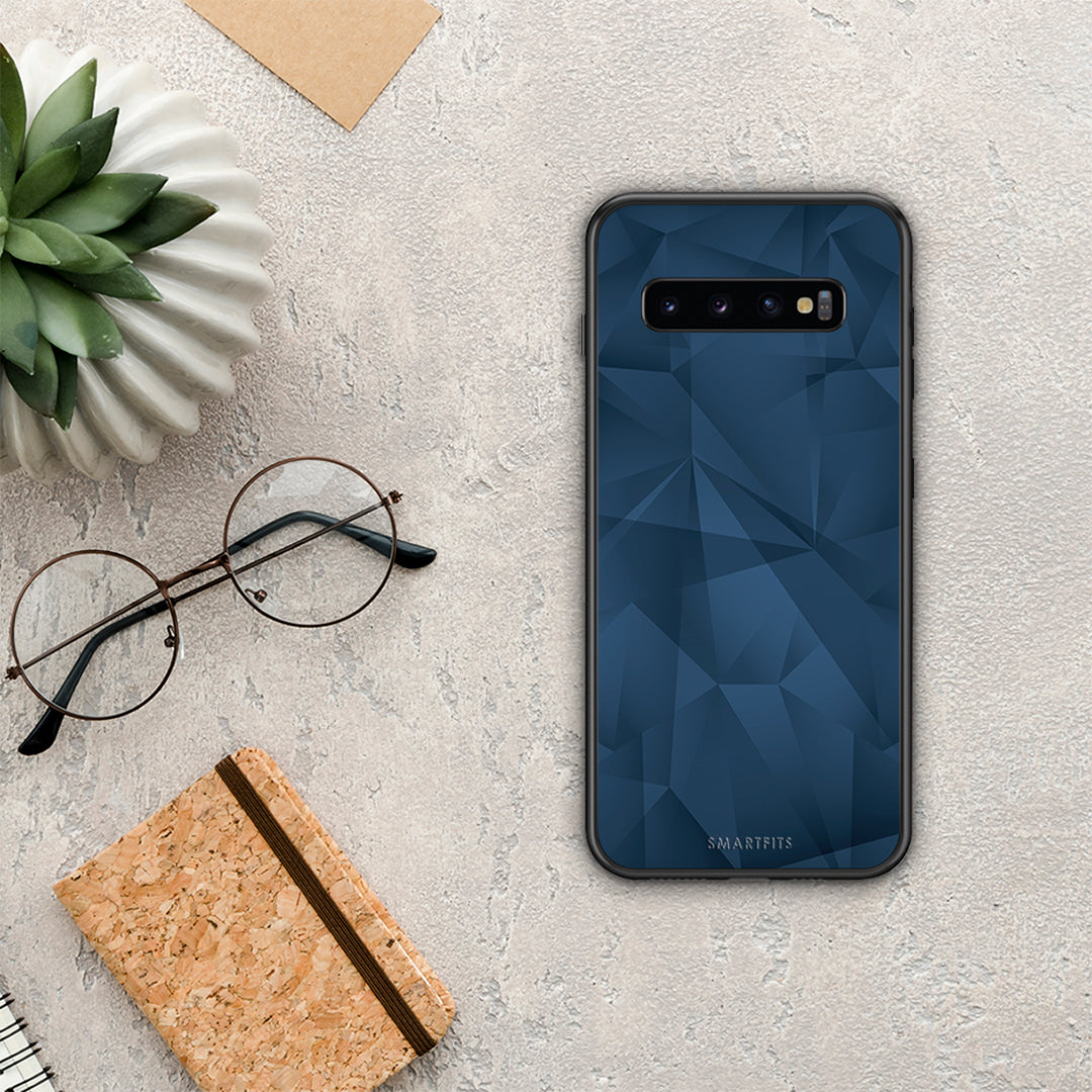 Geometric Blue Abstract - Samsung Galaxy S10+ case 