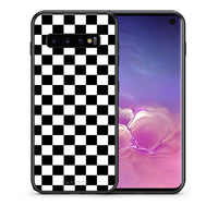Thumbnail for Θήκη Samsung S10 Squares Geometric από τη Smartfits με σχέδιο στο πίσω μέρος και μαύρο περίβλημα | Samsung S10 Squares Geometric case with colorful back and black bezels